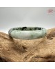 【肌容雪】天然緬甸A貨綠飄花翡翠平安鐲 編號303(鐲圍58.3mm#18.5號)