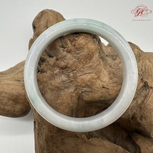 【肌容雪】天然緬甸A貨春帶彩翡翠平安鐲 編號312(鐲圍57.3mm#18號)