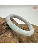 【肌容雪】天然緬甸A貨春帶彩翡翠平安鐲 編號312(鐲圍57.3mm#18號)