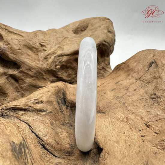 【肌容雪】天然緬甸A貨春帶彩翡翠平安鐲 編號312(鐲圍57.3mm#18號)