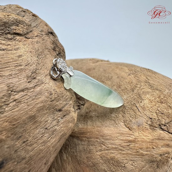 【肌容雪】天然緬甸A貨柳葉造型翡翠吊墜 編號313