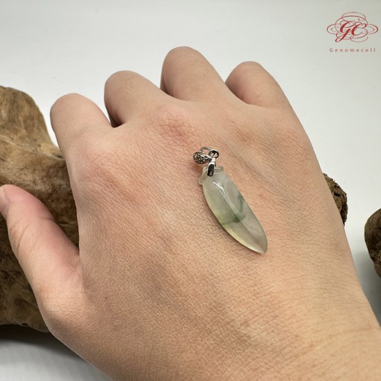 【肌容雪】天然緬甸A貨柳葉造型翡翠吊墜 編號313