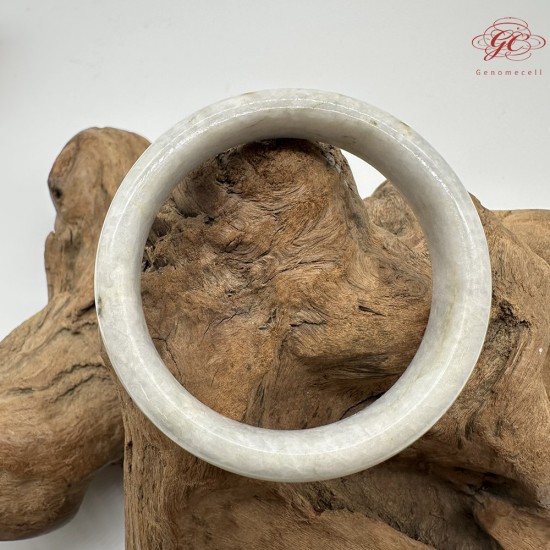 【肌容雪】天然緬甸A貨木棉花翡翠平安鐲 編號314(鐲圍57.2mm#18號)