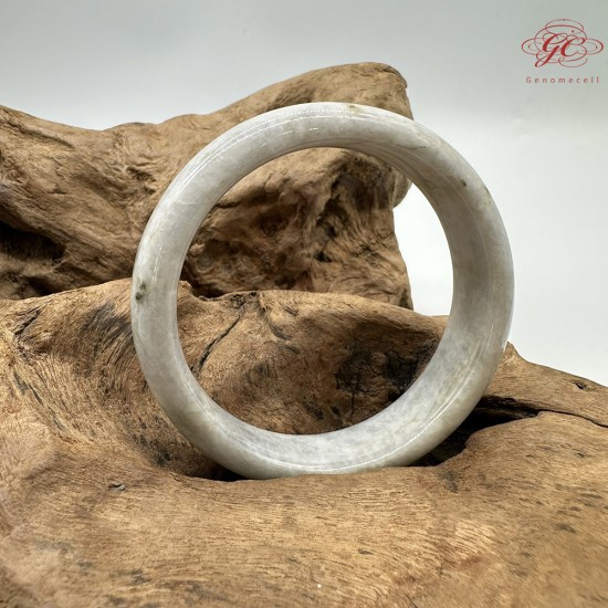 【肌容雪】天然緬甸A貨木棉花翡翠平安鐲 編號314(鐲圍57.2mm#18號)