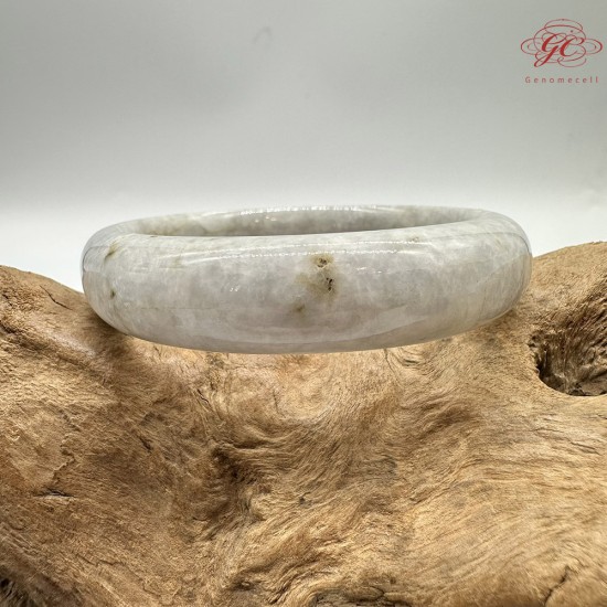 【肌容雪】天然緬甸A貨木棉花翡翠平安鐲 編號314(鐲圍57.2mm#18號)