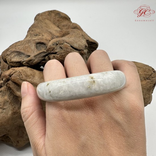 【肌容雪】天然緬甸A貨木棉花翡翠平安鐲 編號314(鐲圍57.2mm#18號)