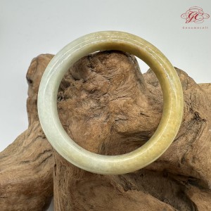 【肌容雪】天然緬甸A貨黃綠雙彩翡翠平安鐲 編號315(鐲圍56.8mm#18號)