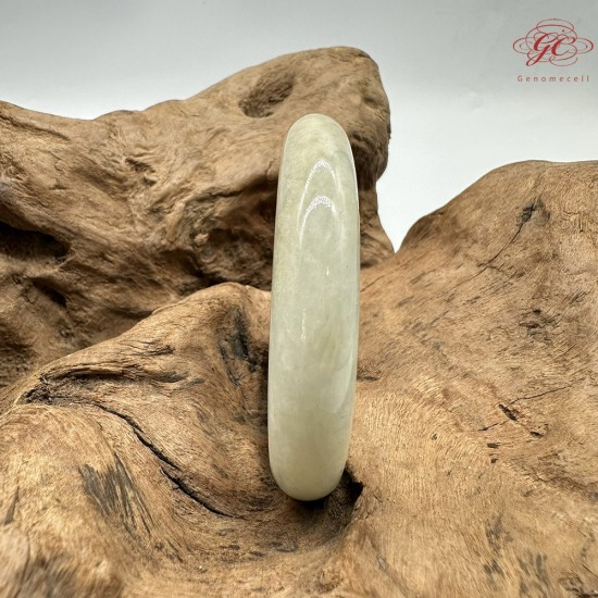 【肌容雪】天然緬甸A貨黃綠雙彩翡翠平安鐲 編號315(鐲圍56.8mm#18號)