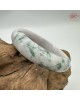 【肌容雪】天然緬甸A貨翡翠白底飄花平安鐲 編號316(鐲圍58.3mm#18.5號)