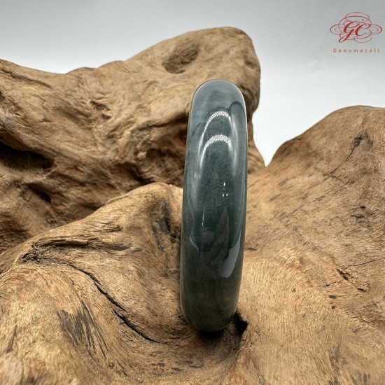 【肌容雪】天然緬甸A貨翡翠老種藍水平安鐲 編號318(鐲圍57.3mm#18號)