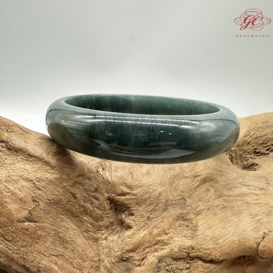 【肌容雪】天然緬甸A貨翡翠老種藍水平安鐲 編號318(鐲圍57.3mm#18號)