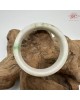 【肌容雪】天然緬甸A貨翡翠白底飄綠花平安鐲 編號319(鐲圍57.7mm#18號)