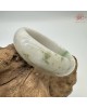 【肌容雪】天然緬甸A貨翡翠白底飄綠花平安鐲 編號319(鐲圍57.7mm#18號)