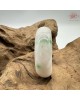 【肌容雪】天然緬甸A貨翡翠白底飄綠花平安鐲 編號319(鐲圍57.7mm#18號)