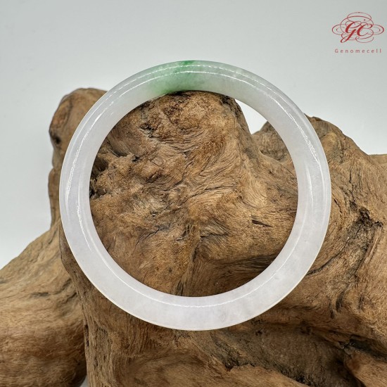 【肌容雪】天然緬甸A貨白底青翡翠美人條手鐲 編號322(鐲圍54.9mm#17號)