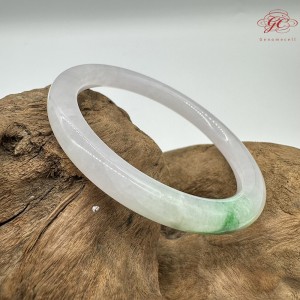 【肌容雪】天然緬甸A貨白底青翡翠美人條手鐲 編號322(鐲圍54.9mm#17號)