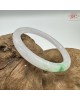 【肌容雪】天然緬甸A貨白底青翡翠美人條手鐲 編號322(鐲圍54.9mm#17號)