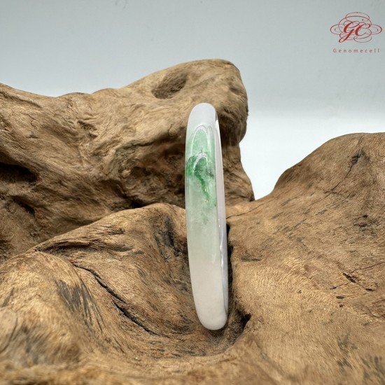 【肌容雪】天然緬甸A貨白底青翡翠美人條手鐲 編號322(鐲圍54.9mm#17號)