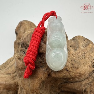 【肌容雪】天然緬甸A貨翡翠碗豆造型吊墜繩 編號325