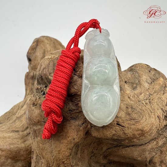 【肌容雪】天然緬甸A貨翡翠碗豆造型吊墜繩 編號325