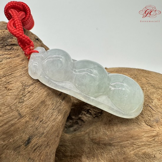 【肌容雪】天然緬甸A貨翡翠碗豆造型吊墜繩 編號325