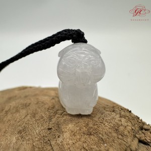 【肌容雪】天然緬甸A貨翡翠小福萌犬造型吊墜繩 編號327
