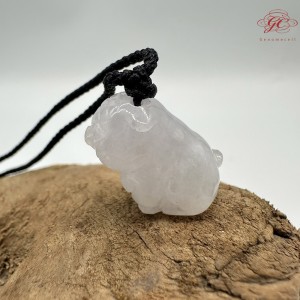 【肌容雪】天然緬甸A貨翡翠小福萌犬造型吊墜繩 編號327