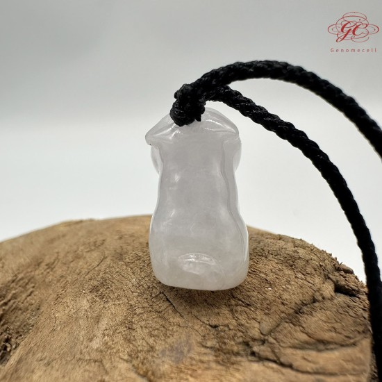 【肌容雪】天然緬甸A貨翡翠小福萌犬造型吊墜繩 編號327