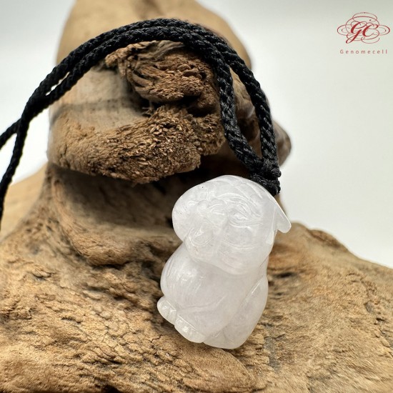 【肌容雪】天然緬甸A貨翡翠小福萌犬造型吊墜繩 編號327