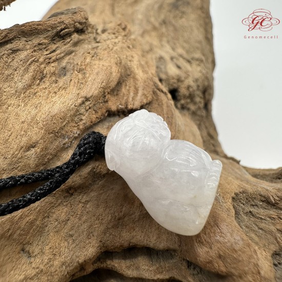 【肌容雪】天然緬甸A貨翡翠小福萌犬造型吊墜繩 編號327