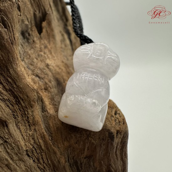 【肌容雪】天然緬甸A貨翡翠小福萌犬造型吊墜繩 編號327