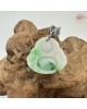 【肌容雪】天然緬甸A貨白底青翡翠彌勒佛吊墜繩 編號332