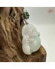 【肌容雪】天然緬甸A貨白底青翡翠彌勒佛吊墜繩 編號332