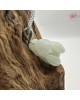 【肌容雪】天然緬甸A貨翡翠糯冰玉兔造型吊墜繩 編號333