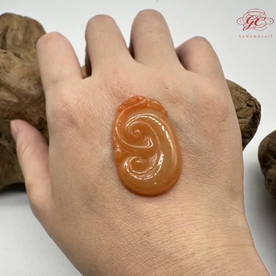 【肌容雪】天然緬甸A貨紅翡如意造型吊墜 編號335