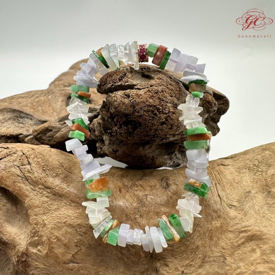 【肌容雪】天然緬甸A貨翡翠隨形單圈手串 編號337