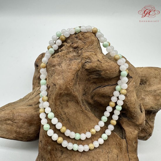 【肌容雪】天然緬甸A貨多彩翡翠多圈珠串 編號338