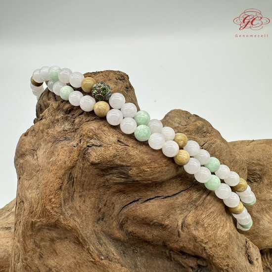 【肌容雪】天然緬甸A貨多彩翡翠多圈珠串 編號338