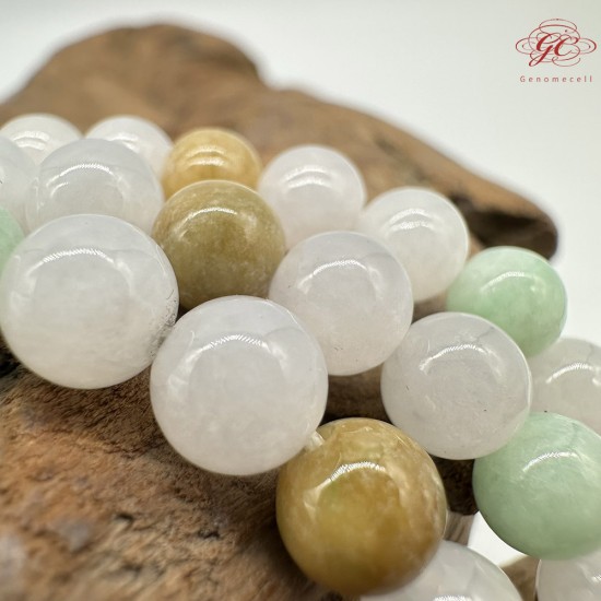 【肌容雪】天然緬甸A貨多彩翡翠多圈珠串 編號338