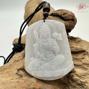 【肌容雪】天然緬甸A貨翡翠守護平安牌吊墜繩 編號339