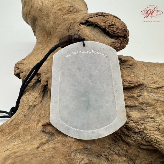 【肌容雪】天然緬甸A貨翡翠守護平安牌吊墜繩 編號339