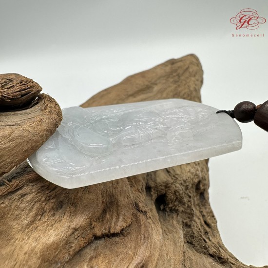 【肌容雪】天然緬甸A貨翡翠守護平安牌吊墜繩 編號339