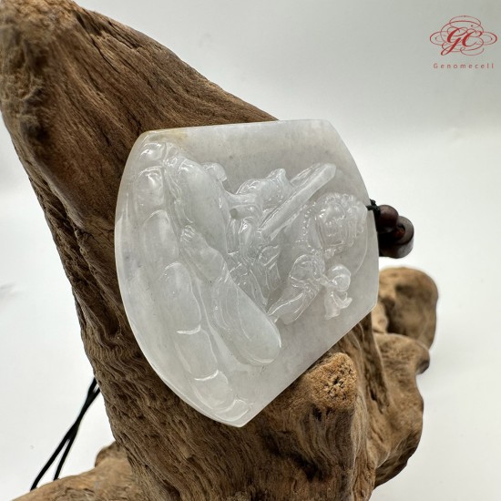 【肌容雪】天然緬甸A貨翡翠守護平安牌吊墜繩 編號339