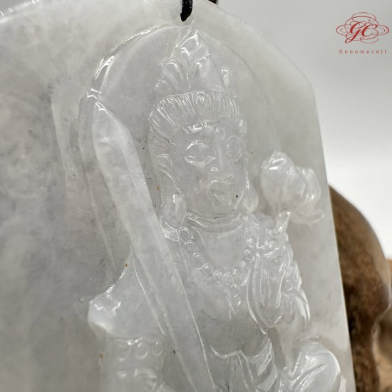 【肌容雪】天然緬甸A貨翡翠守護平安牌吊墜繩 編號339