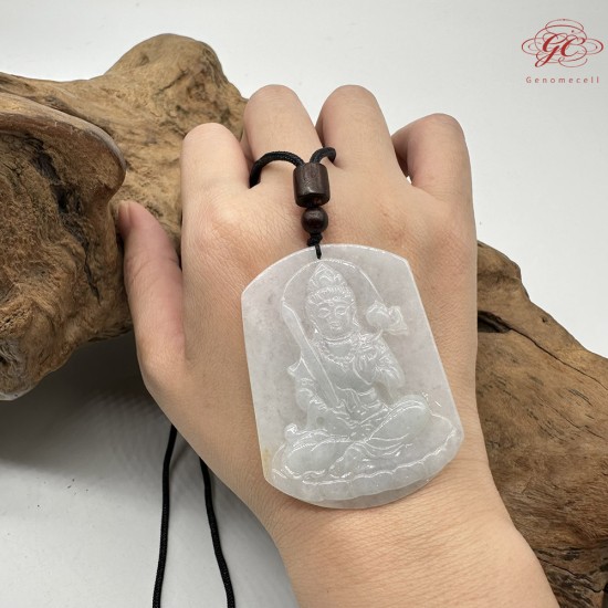 【肌容雪】天然緬甸A貨翡翠守護平安牌吊墜繩 編號339