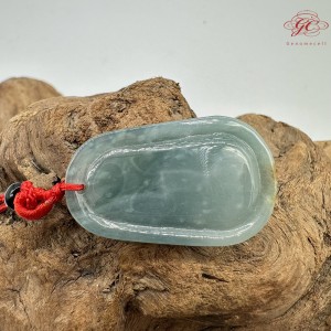 【肌容雪】天然緬甸A貨藍水山水雕刻牌吊墜繩 編號340