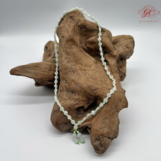 【肌容雪】天然緬甸A貨綠翡翠四葉草多圈珠串鍊 編號341