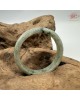 【肌容雪】天然緬甸A貨綠飄花翡翠平安鐲 編號344(鐲圍56.8mm#18號)