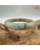【肌容雪】天然緬甸A貨綠飄花翡翠平安鐲 編號344(鐲圍56.8mm#18號)