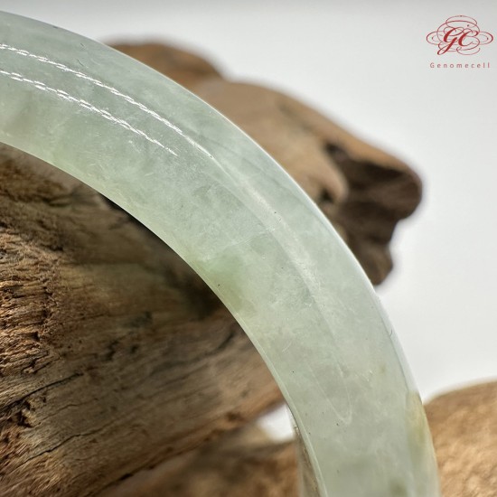 【肌容雪】天然緬甸A貨綠飄花翡翠平安鐲 編號345(鐲圍53.0mm#16.5號)